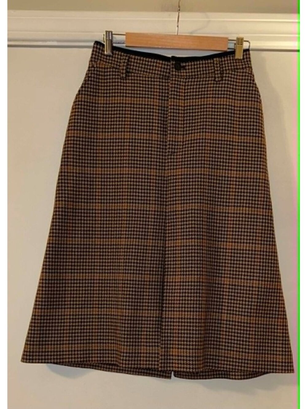 NWT $1100 Balenciaga Houndstooth and Denim Skirt Brown Size 4 - Picture 5 of 7